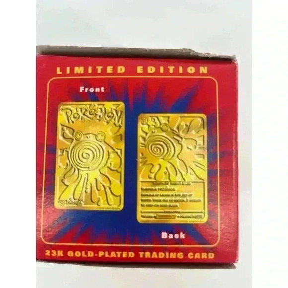 23K Gold-Plated Trading Card Poliwhirl Red Box Pokemon 1999 Limited SEALED 23K Gold-Plated Trading Card Poliwhirl Red Box Pokemon 1999 Limited SEALED